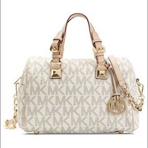 MICHAEL KORS | GRAYSON Beige Vanilla Leather Purse